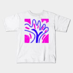 pink blue abstract texture watercolor design Kids T-Shirt